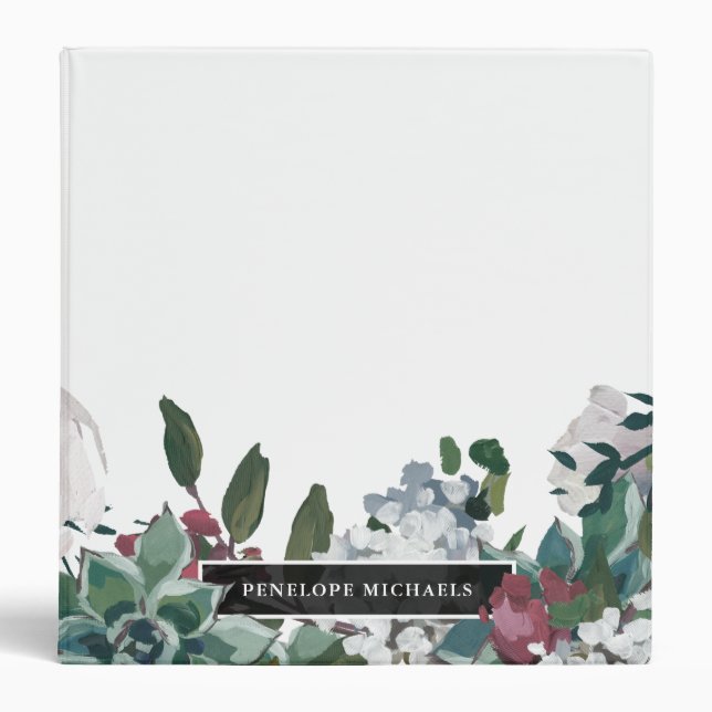 Classeur Joli Floral Nom personnalisé Personnalisé (Devant)