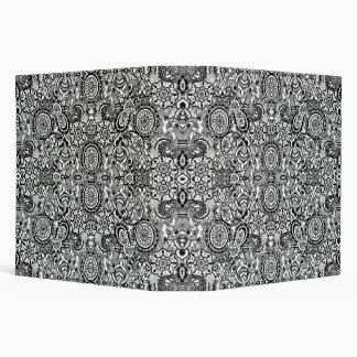 Classeur Joli floral paisley noir blanc