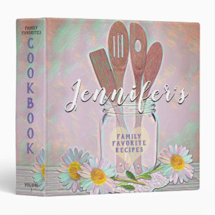 Classeur Joli Mason Jar Vintage avec Coeur Coeur Cookbook