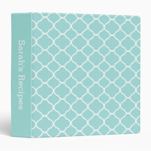 Classeur Joli Mint vert Motif géométrique Quatrefoil