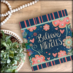 Classeur Joli Miracles Inspirationnel bleu rose floral