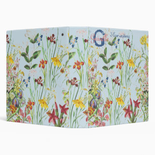 Classeur Joli Monogramme floral fleuri