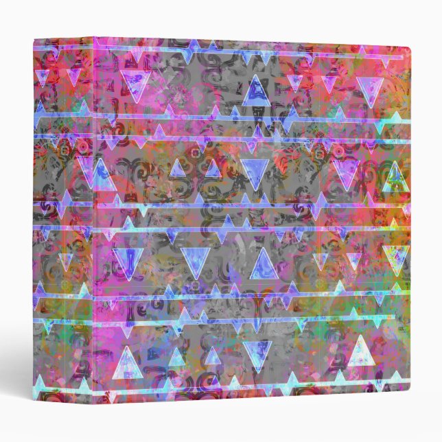 Classeur Joli motif aztèque de symbole de triangle (Devant/Côté)