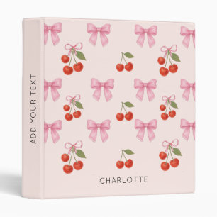 Classeur Joli motif coquette à nœud papillon en cerisier aq