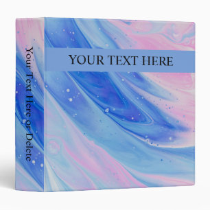 Classeur Joli Motif d'art Pastel Paint Swirl Bleu & Rose