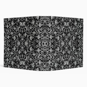Classeur Joli noir dalmate fleurs design arrière - plan