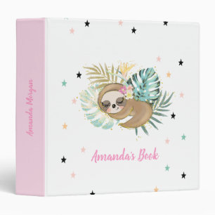Classeur Joli paresseux endormi,Étoiles,Princesse