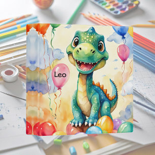 Classeur Joli petit dinosaure avec beaucoup de ballons colo