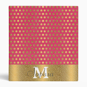 Classeur Joli pois faux or parties scintillant motif