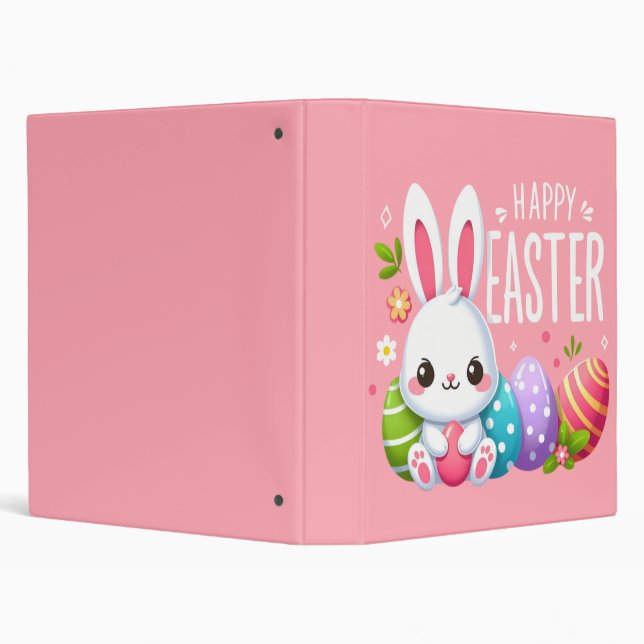 Classeur Joli, rose et heureux lapin de Pâques (Arrière-plan)