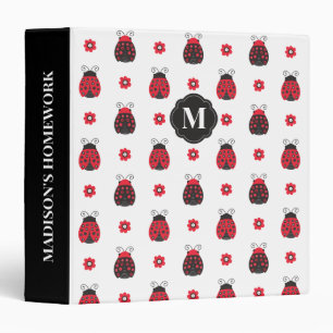 Classeur Joli Rouge Ladybug Monogramme
