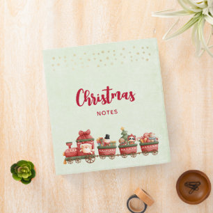 Classeur Joli train de Noël vintage avec des jouets