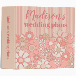 Classeur Joli Wedding planner Floral Retro Personnalisé