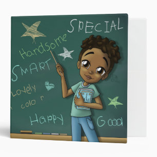 Classeur Jolie Africaine Américaine Boy Mots Positifs