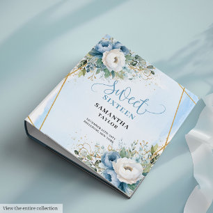 Classeur Jolie Boho Bleu Poudre Floral Douce 16ème