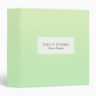 Classeur Jolie chaux Green Gradient Nom Monogramme