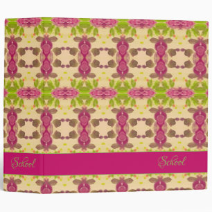 Classeur Jolie école à motifs rose