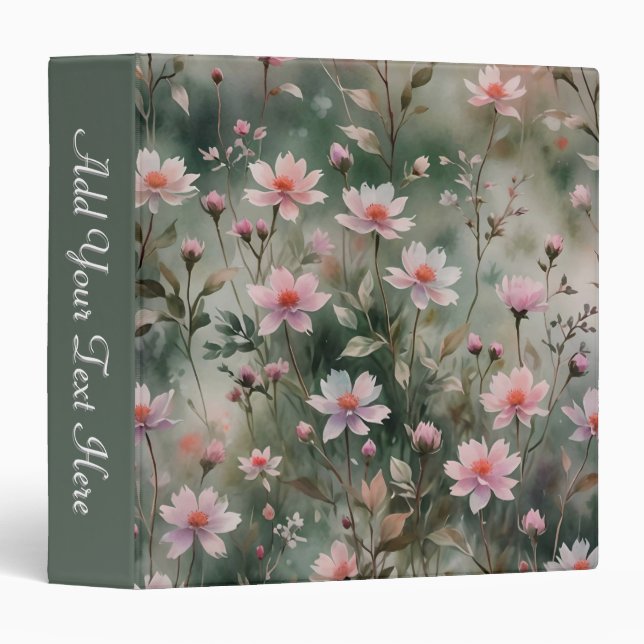 Classeur Jolie épine personnalisée Fleur sauvage (Devant/Côté)