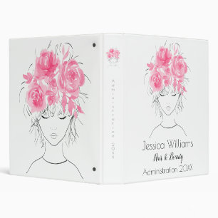 Classeur Jolie fille rose rose-Floral