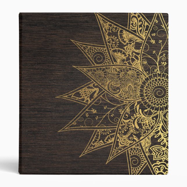 Classeur Jolie fleur tendance henné design dessiné à la mai (Devant)