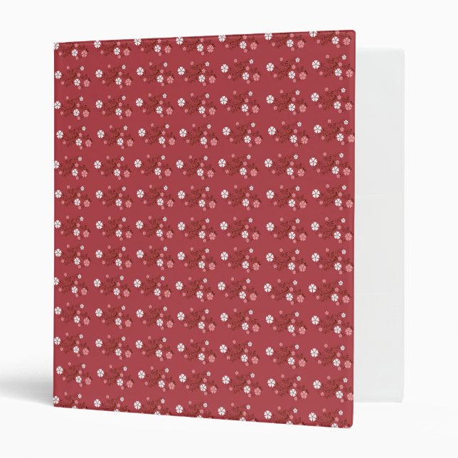 Classeur Jolie fleurs Motif Bourgogne (Devant/intérieur)