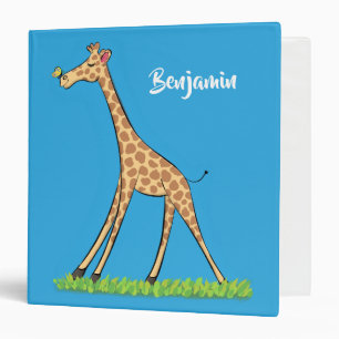 Classeur Jolie girafe avec dessin animé de papillon