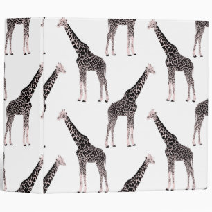 Classeur Jolie Giraffe noire blanche rose