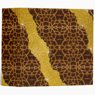 Classeur Jolie Impression de Girafe en Cuir avec Paillettes