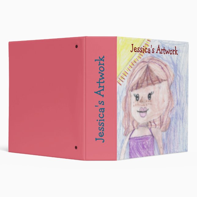 Classeur Jolie oeuvre d'enfant rose moderne arc-en-ciel (Arrière-plan)
