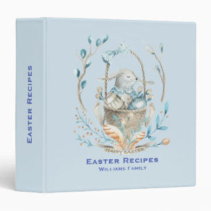 Classeur Jolie Panier de lapin de Pâques Fleurs de printemp