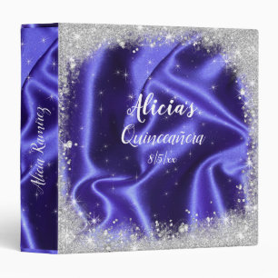 Classeur Jolie Parties scintillant d'argent violet Satin Qu