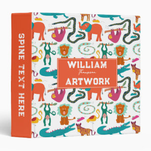 Classeur Jolie peinture Abstraite Animaux Enfants