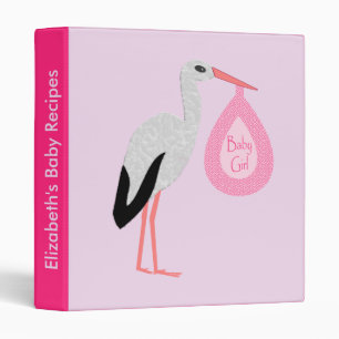 Classeur Jolie Pretty Rose Baby Girl Stork Custom Recette