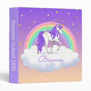 Classeur Jolie Purple Sweet Dreams Rainbow Unicorn