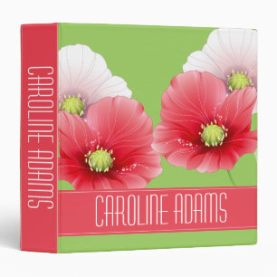 Classeur Jolies Poppies Floral Monogramme