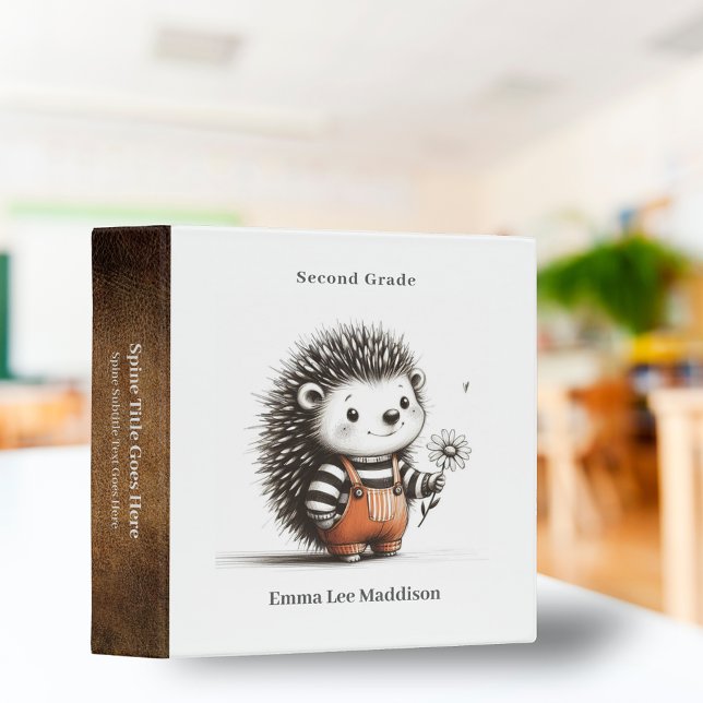 Classeur Jote Young Hedgehog Holding Daisy Sketch (Créateur téléchargé)