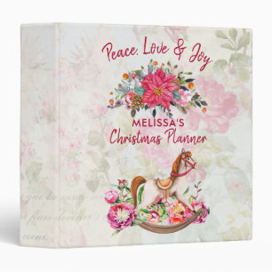Classeur Jouet victorien Horse & Poinsettia Planificateur d