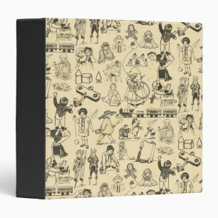 Classeur Jouets vintages et jeux d'enfants motif