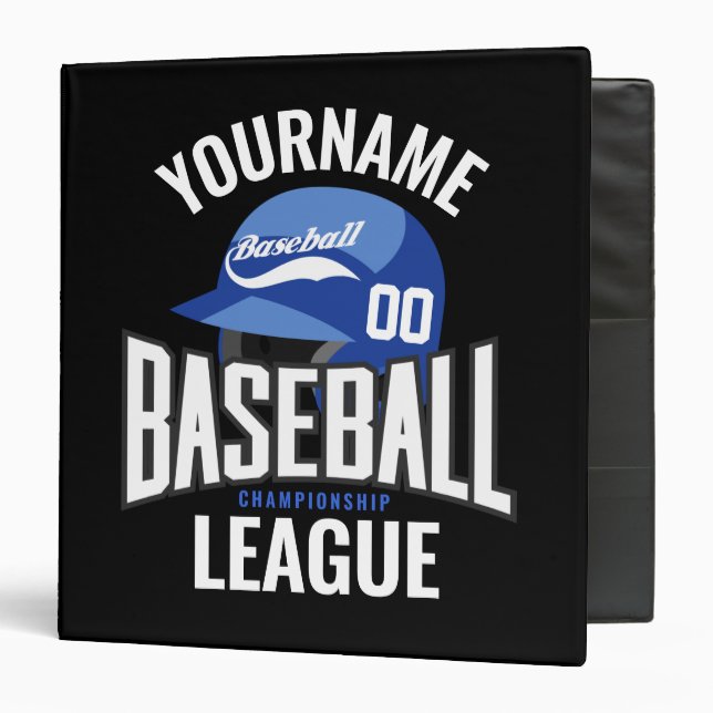 Classeur Joueur de baseball personnalisé NOM Équipe Champ C (Devant/Intérieur)