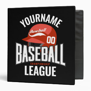 Classeur Joueur de baseball personnalisé NOM Équipe Champ C