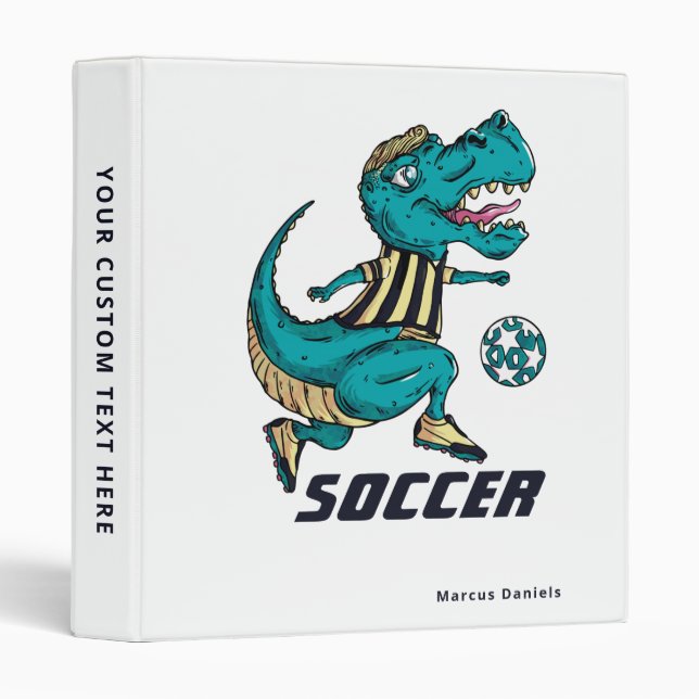 Classeur Joueur de football T-Rex sur mesure Sports avec no (Devant/Côté)