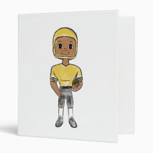 Classeur joueur de football vintage rétro noir jaune simple