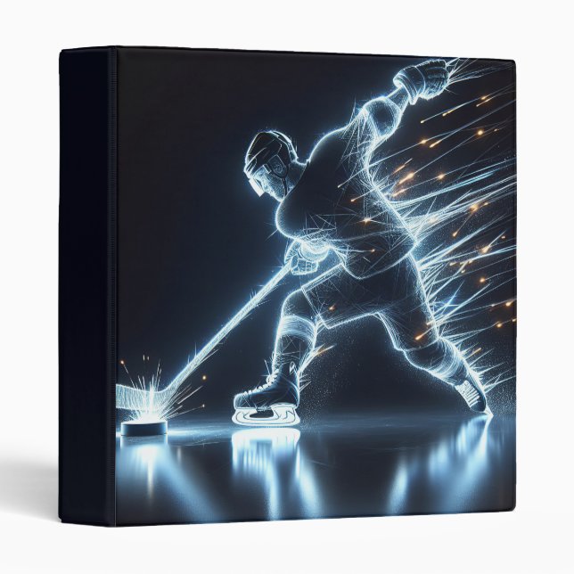 Classeur Joueur de hockey sur glace (Devant/Côté)