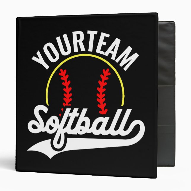Classeur Joueur de l'équipe de softball AJOUTER UN NOM Ligu (Devant/Intérieur)