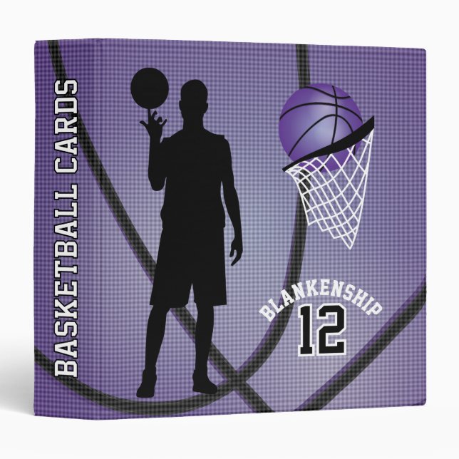 Classeur Joueurs de basket-ball | Pourpre (Devant/Côté)