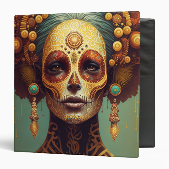 Classeur Jour De La Femme Morte Du Crâne De Sucre (Devant/Intérieur)