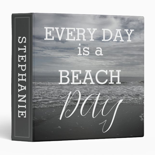 Classeur Jour de la plage Typographie Mer Océan extérieur C (Devant/Côté)