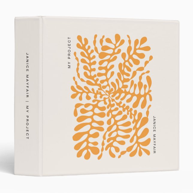 Classeur Journal d'art géométrique Abstrait en ambre contem (Devant/Côté)