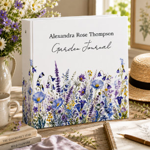 Classeur Journal de jardin à l'aquarelle Fleur sauvage Viol