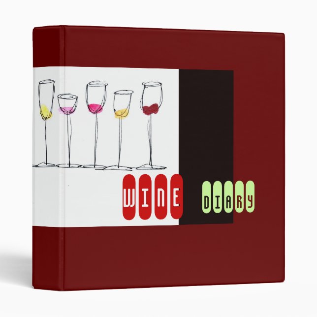 Classeur Journal de journal intime de vin (Devant/Côté)